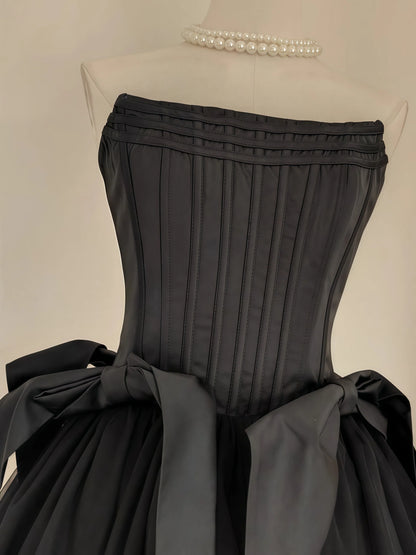 Black Strapless Homecoming Dresses, Mini Party Dress