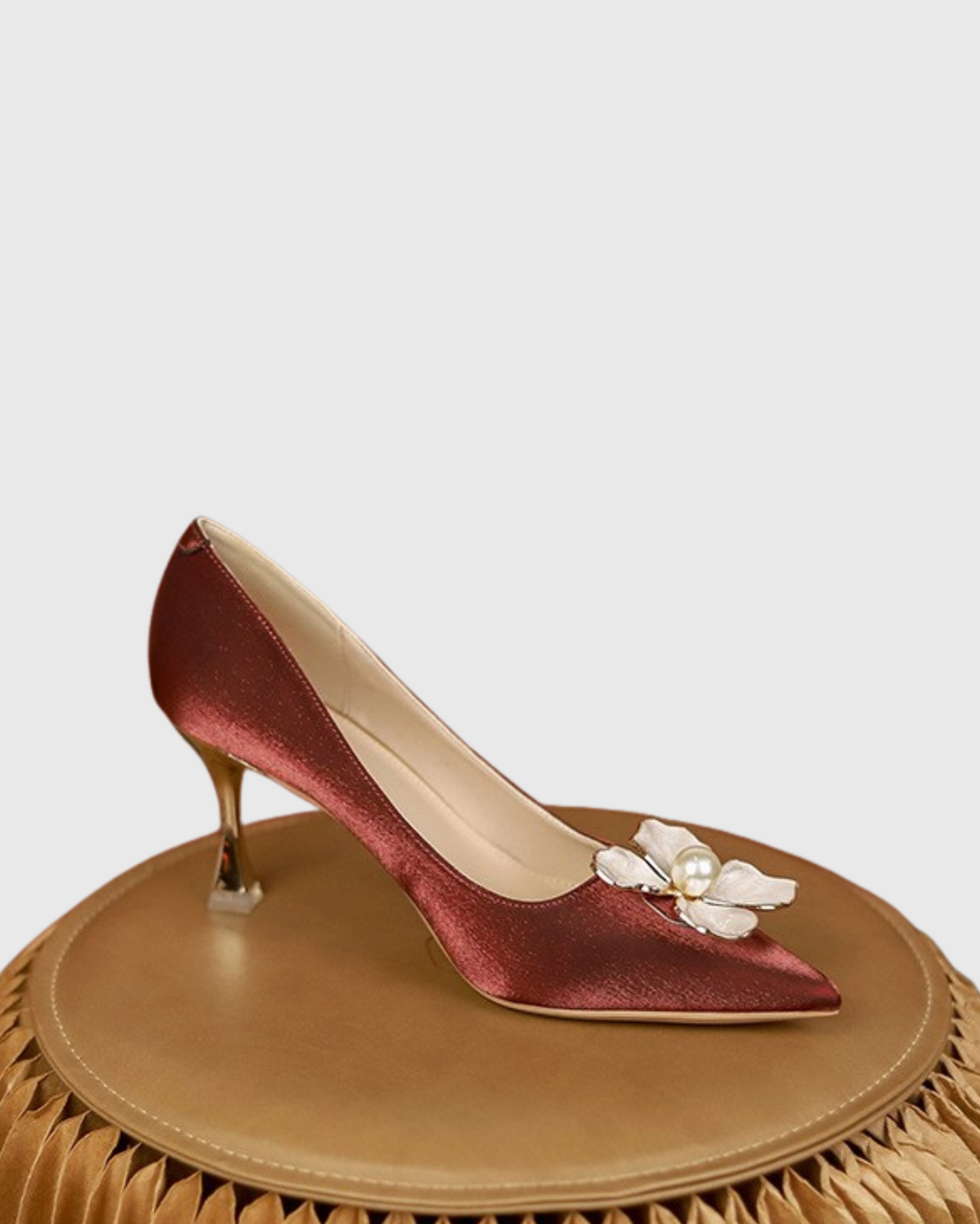 Bonnie Pearl Flower Pumps In Red