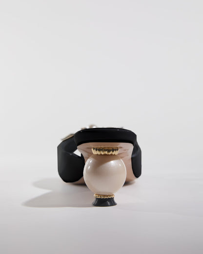 Bonnie Pearl Flower Slippers In Black