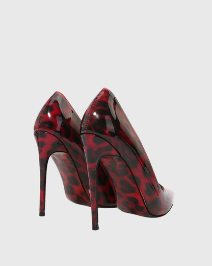 Brett Leopard Print Pumps In Red