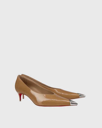 Cadi Metal Pointed Toe Kitten Heels