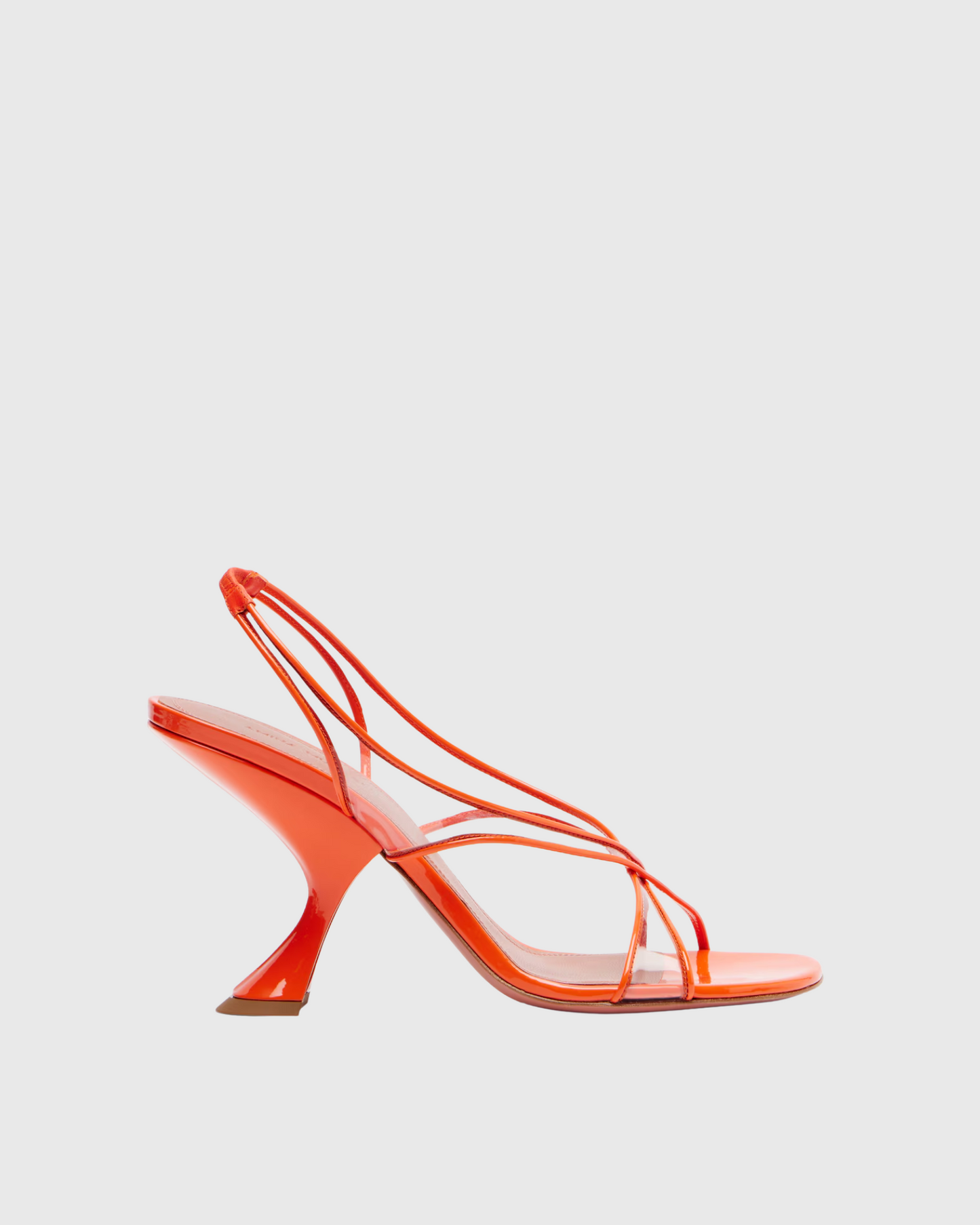 Cadoc Pvc Cross Slingback Flared Heels In Orange
