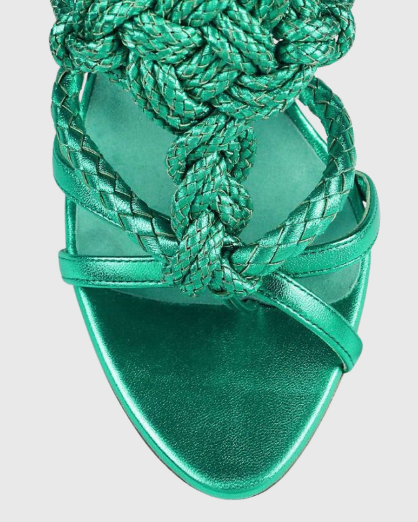 Cahid Woven Lace Up Sandals In Green
