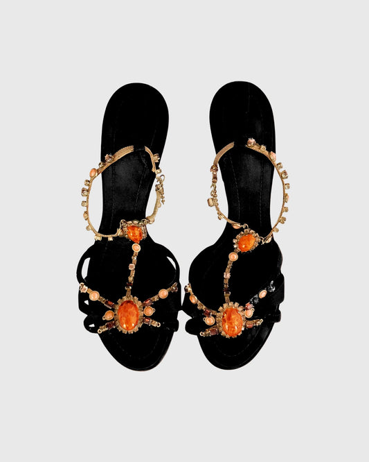 Cahir Vintage Gem T Strap Sandals