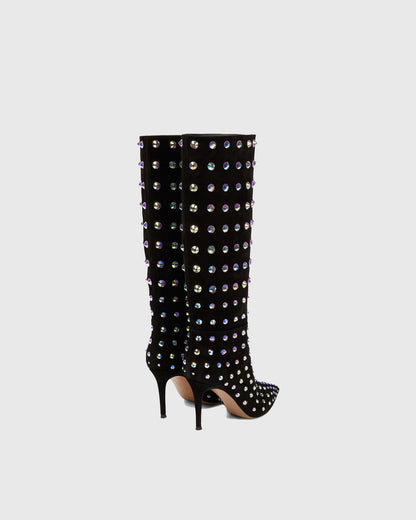 Calogera Rhinestone Embellished Knee High Boots