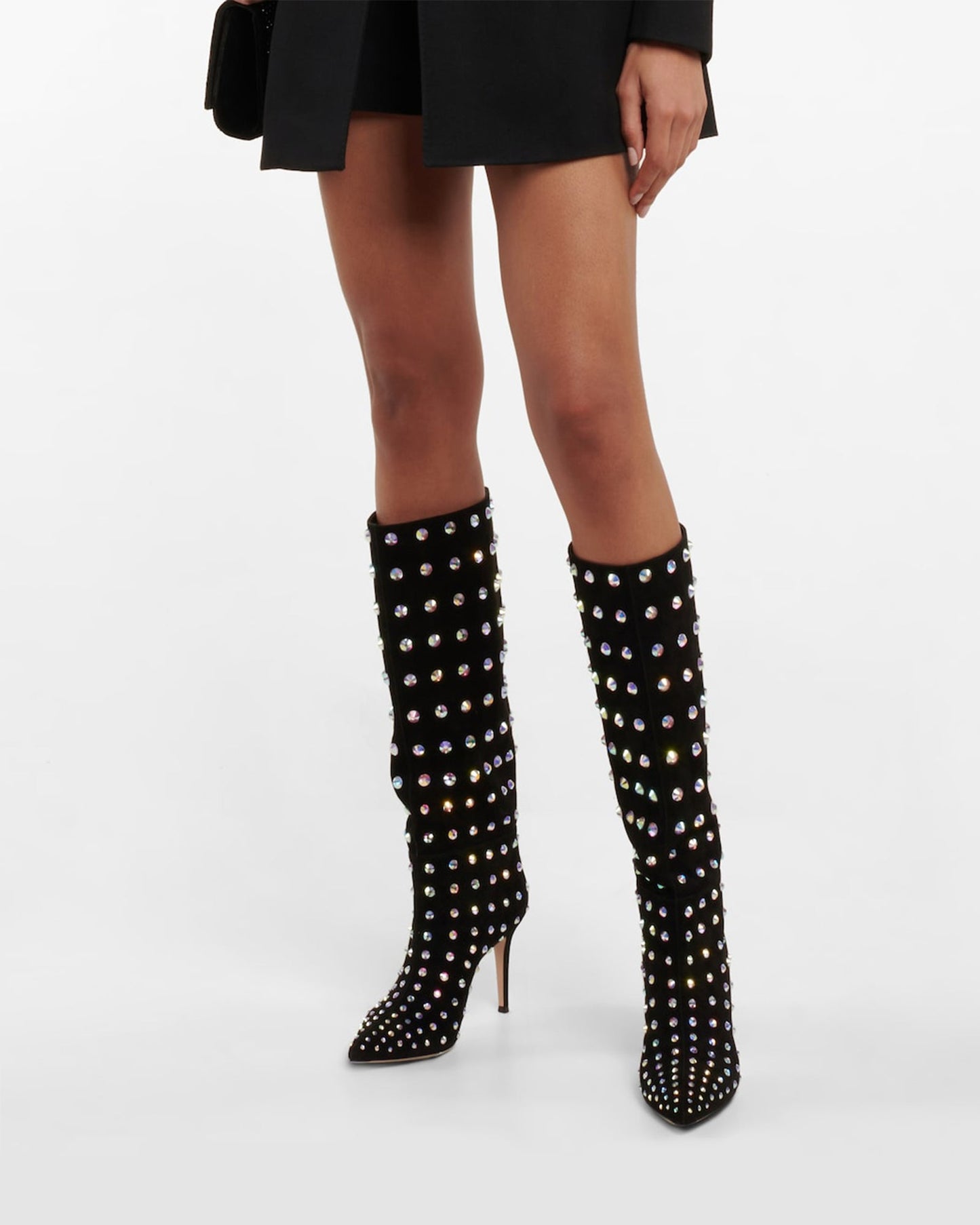 Calogera Rhinestone Embellished Knee High Boots