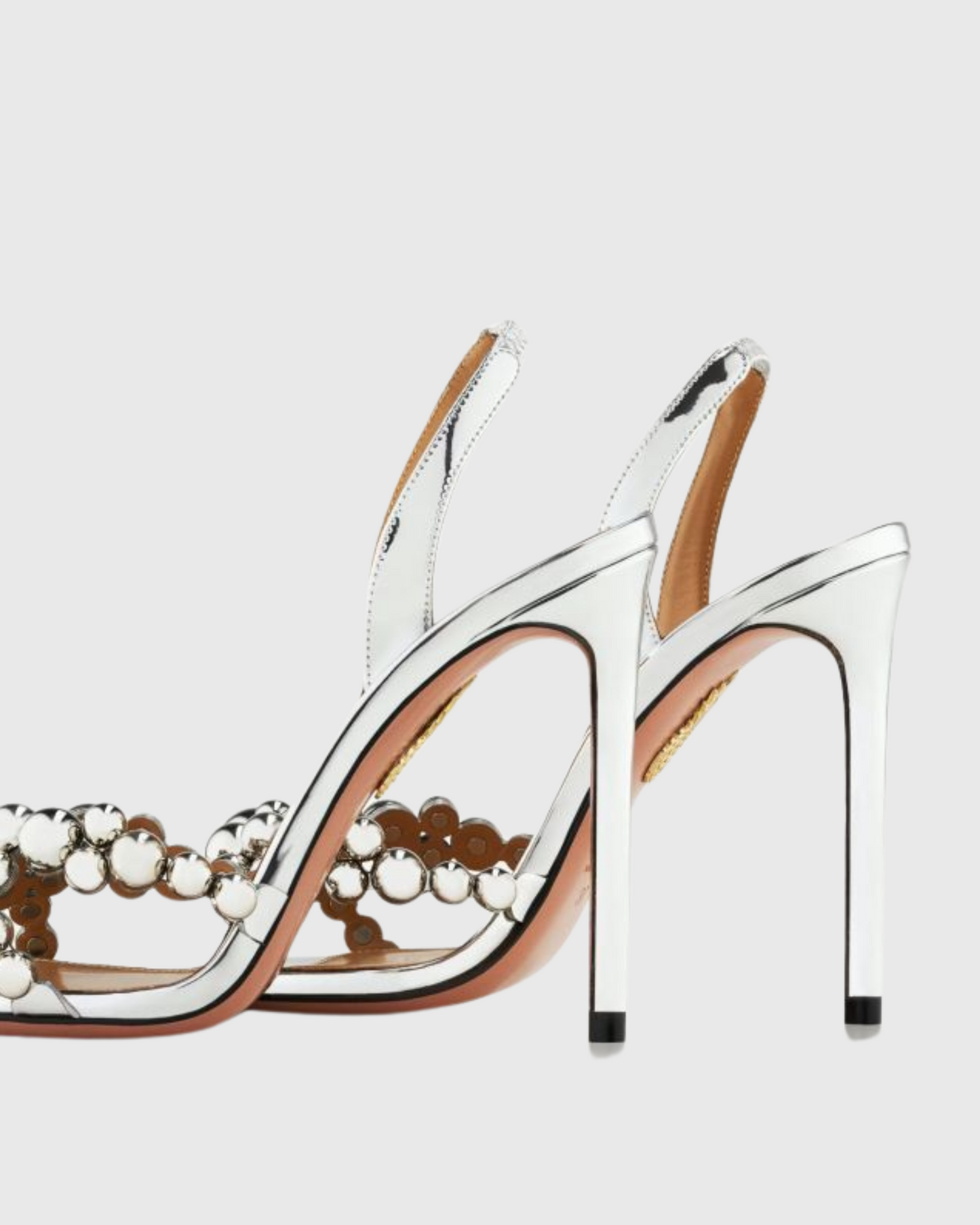 Cameo Beads Sandals In Silver