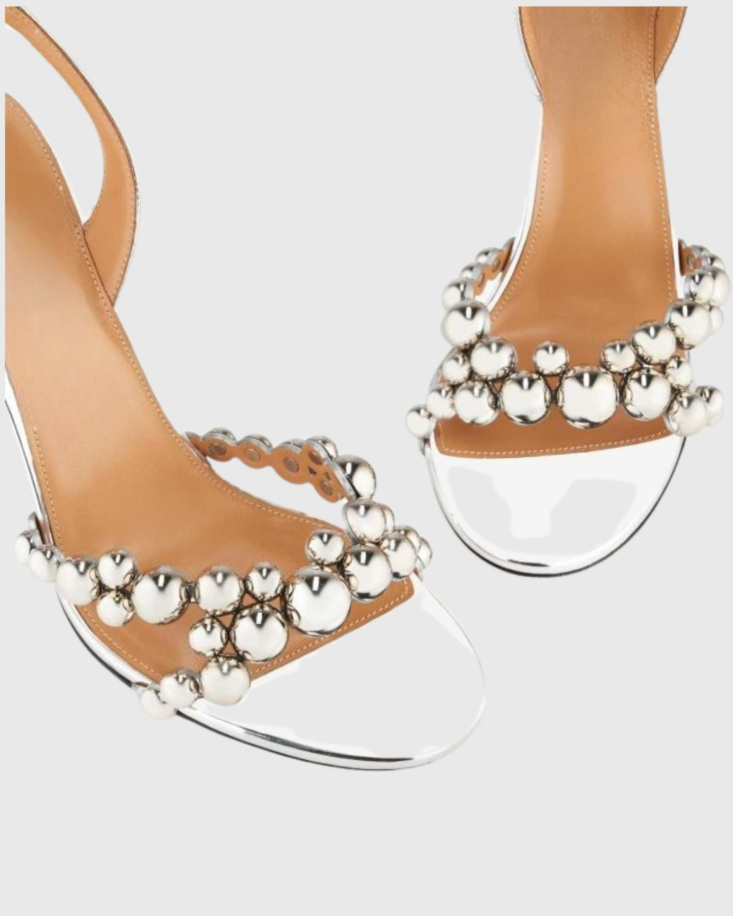 Cameo Beads Sandals In Silver