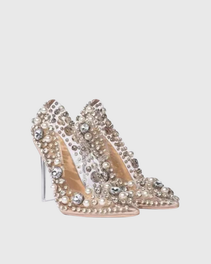Caro Pearl Rhinestone Embellished Pumps