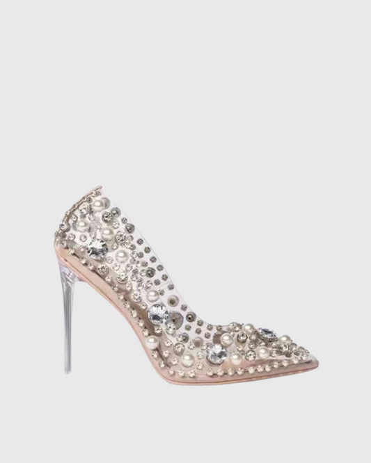 Caro Pearl Rhinestone Embellished Pumps