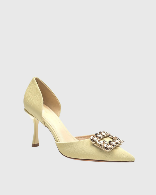 Cat Sparkle Rhinestone Pumps In Vanilla