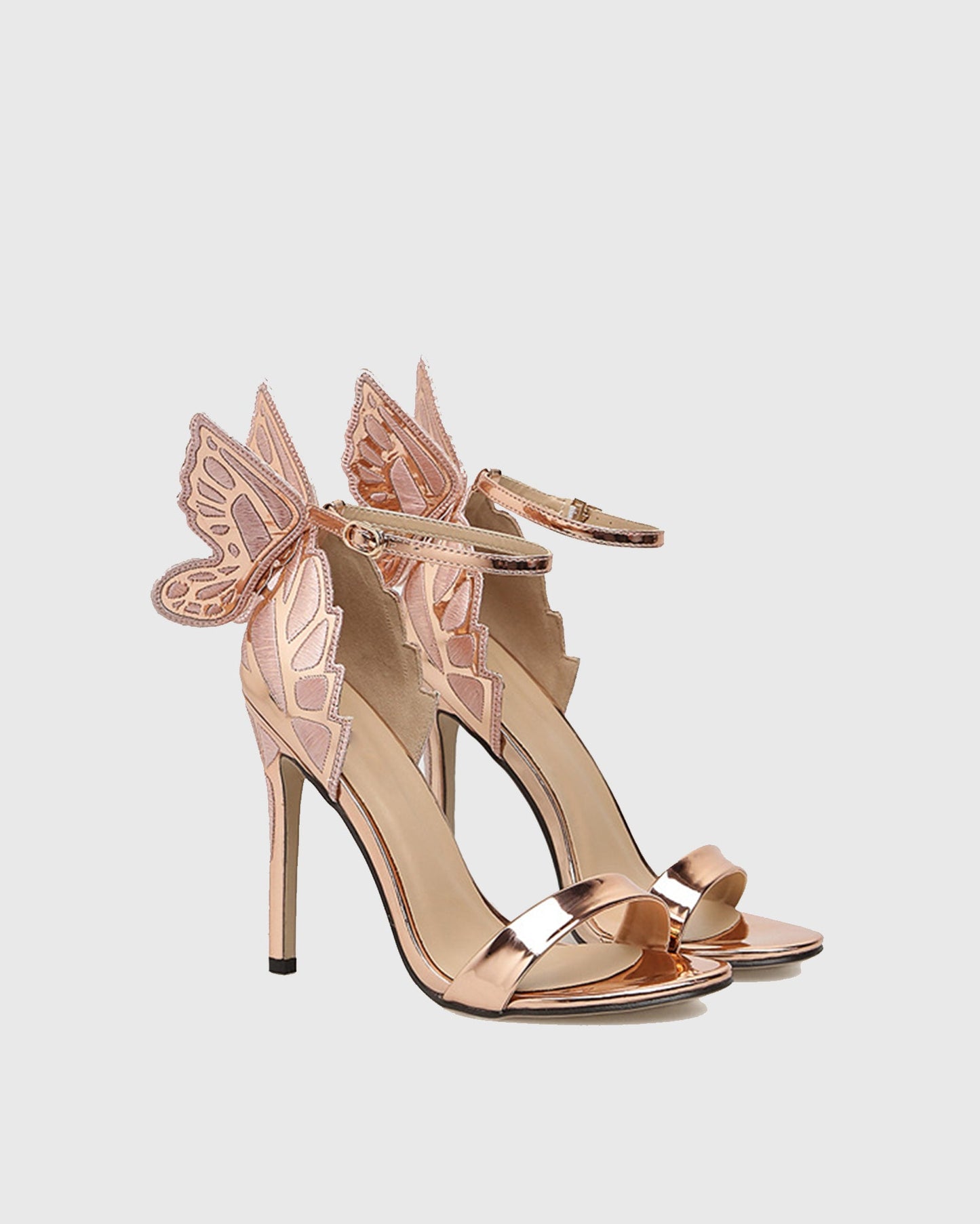 Catia Butterfly Wing Embroidery Strap Sandals In Gold