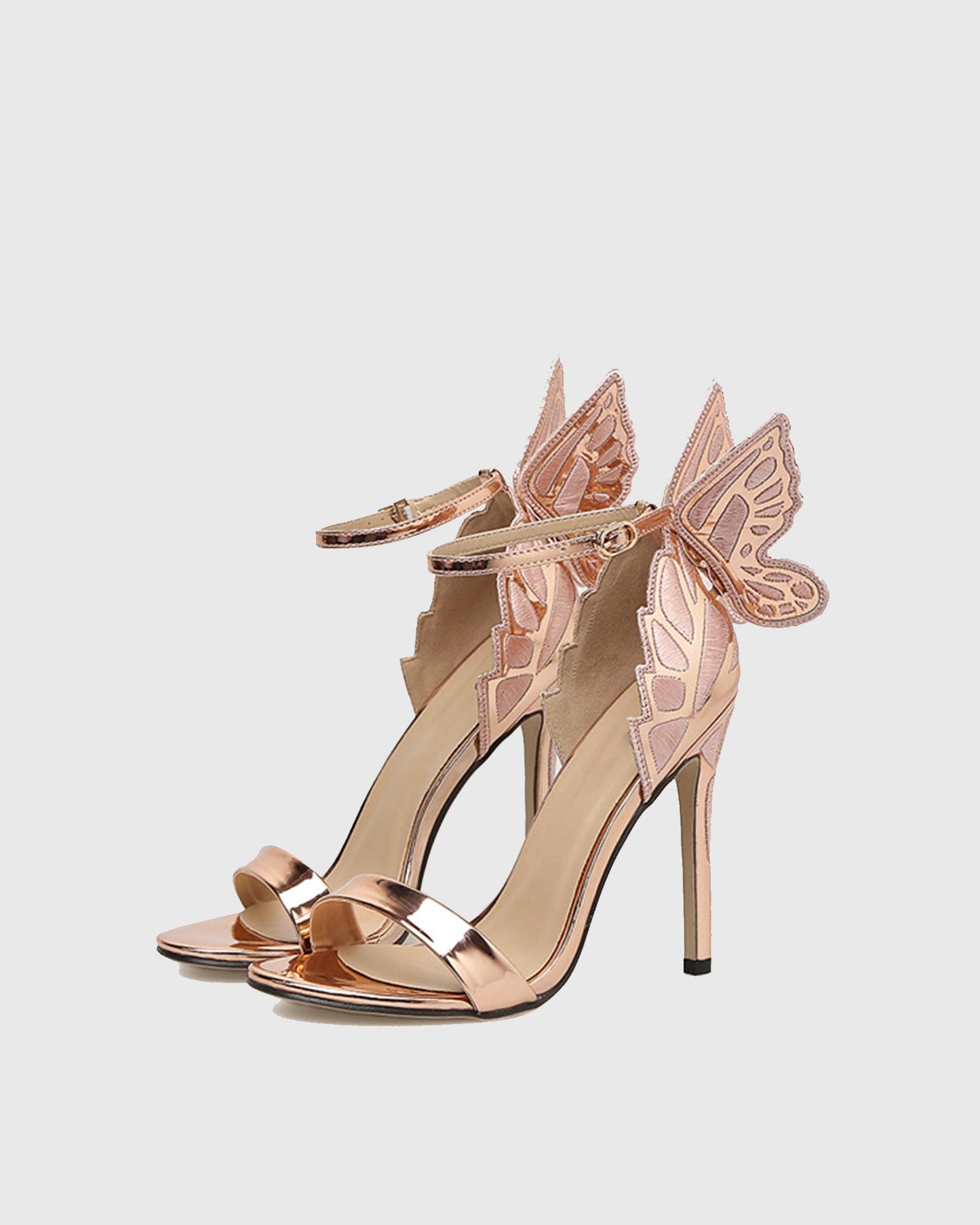 Catia Butterfly Wing Embroidery Strap Sandals In Gold