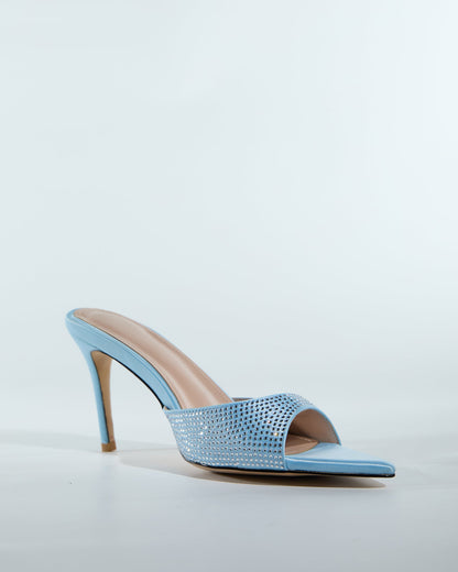 Charli Rhinestone Slippers In Sky