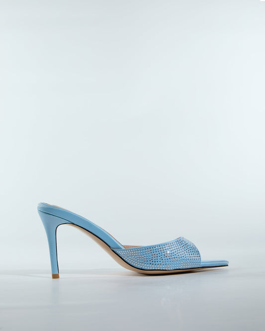 Charli Rhinestone Slippers In Sky