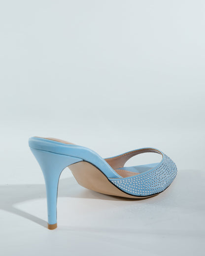Charli Rhinestone Slippers In Sky