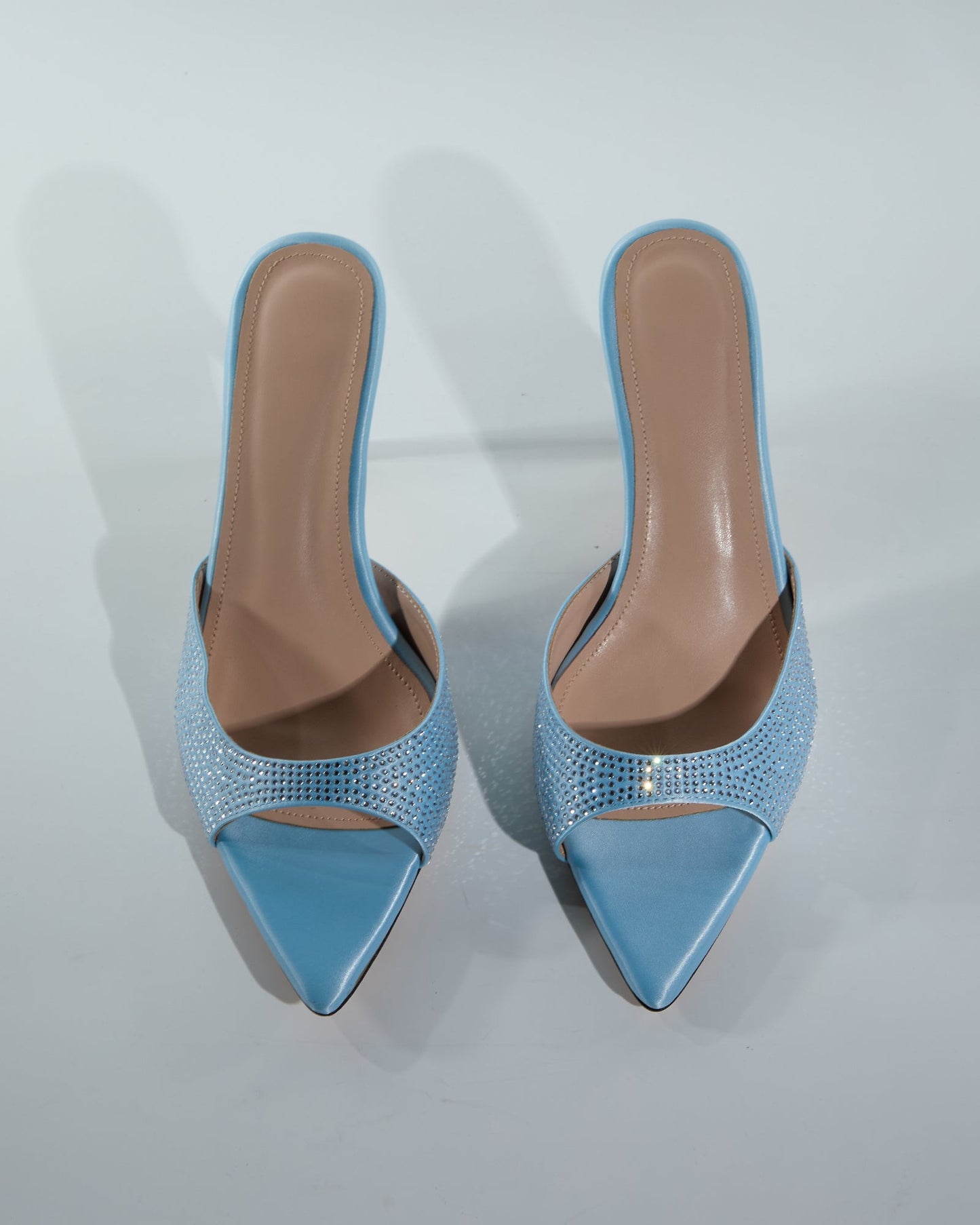 Charli Rhinestone Slippers In Sky
