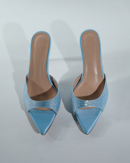 Charli Rhinestone Slippers In Sky