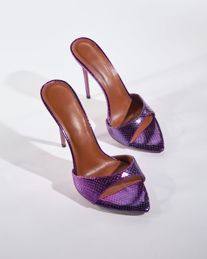 Charli Texture Slippers In Purple