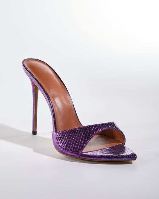 Charli Texture Slippers In Purple