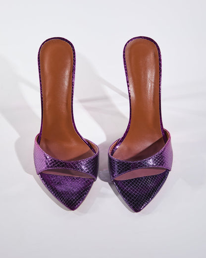 Charli Texture Slippers In Purple