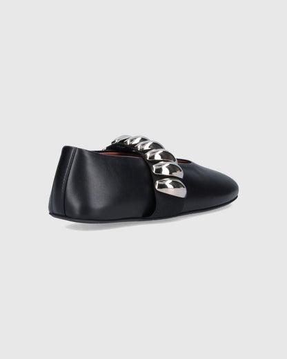 Chiara Embellished Leather Ballet Flats