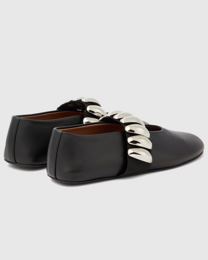 Chiara Embellished Leather Ballet Flats