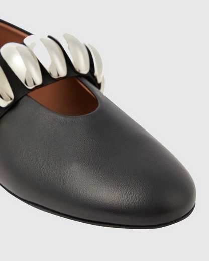 Chiara Embellished Leather Ballet Flats