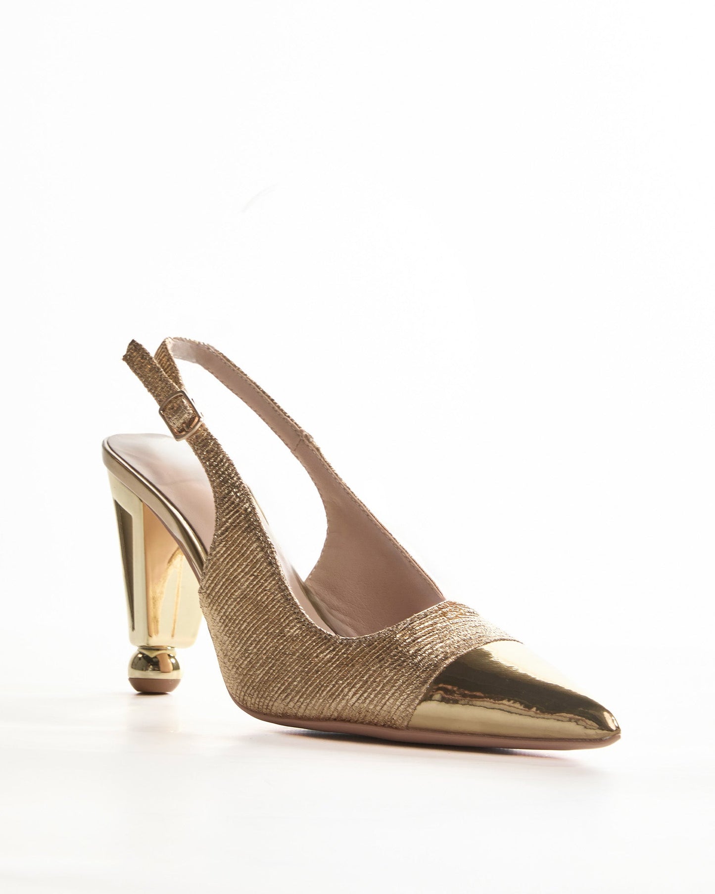 Chloe Sparkle Ruch Slingback Pumps In Gold