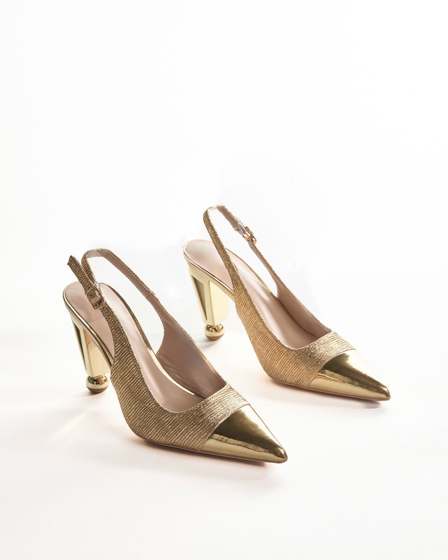 Chloe Sparkle Ruch Slingback Pumps In Gold