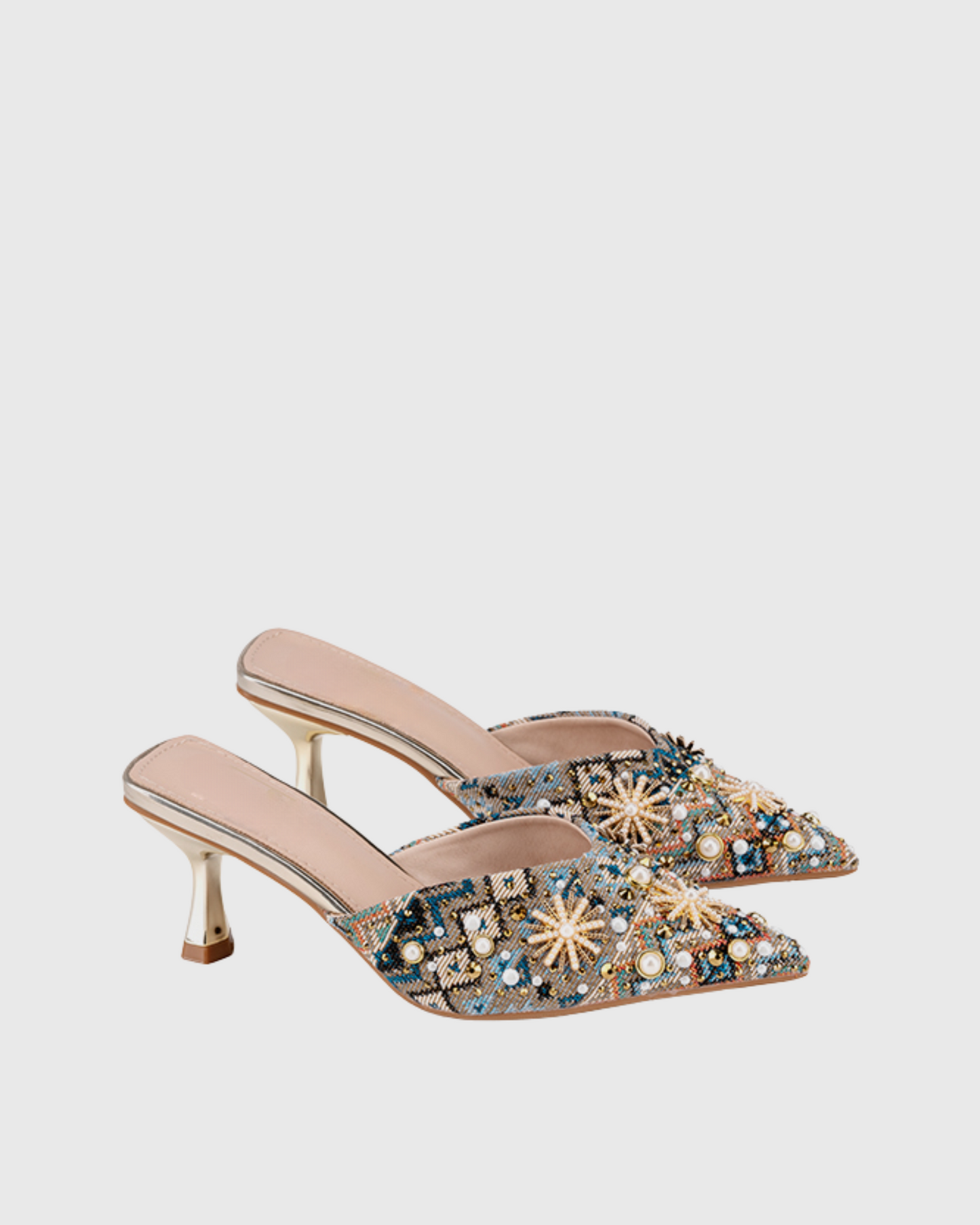 Cianna Pearl Embroidery Mules