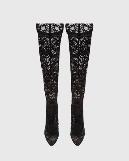 Claretta Lace Knee High Boots