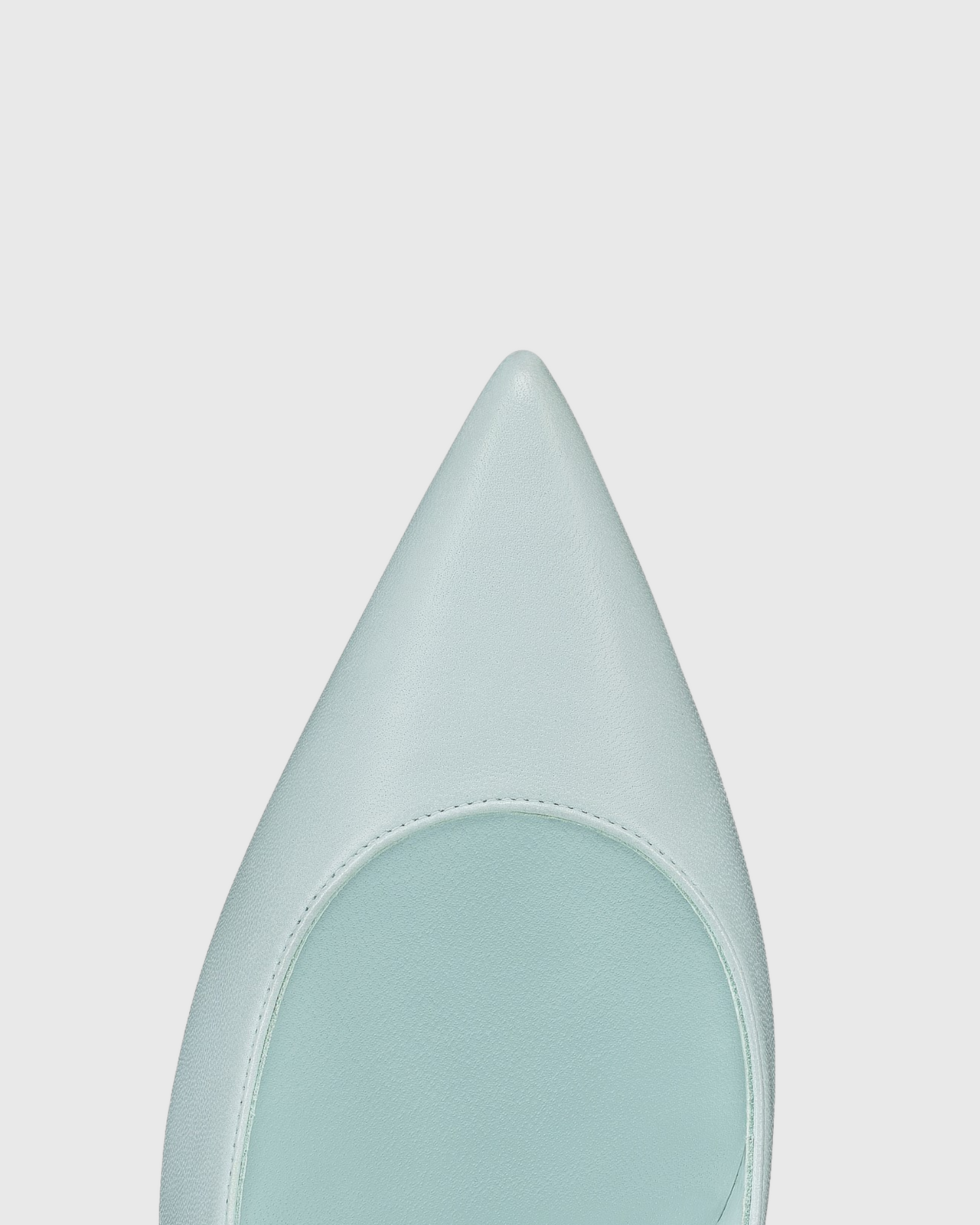 Cleo Metal Leaf Heels In Mint Blue