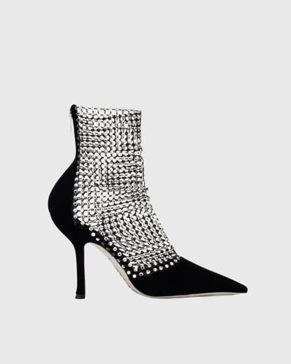 Cloe Rhinestone Embellished Fishnet Pumps
