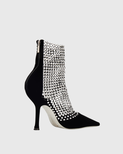 Cloe Rhinestone Embellished Fishnet Pumps