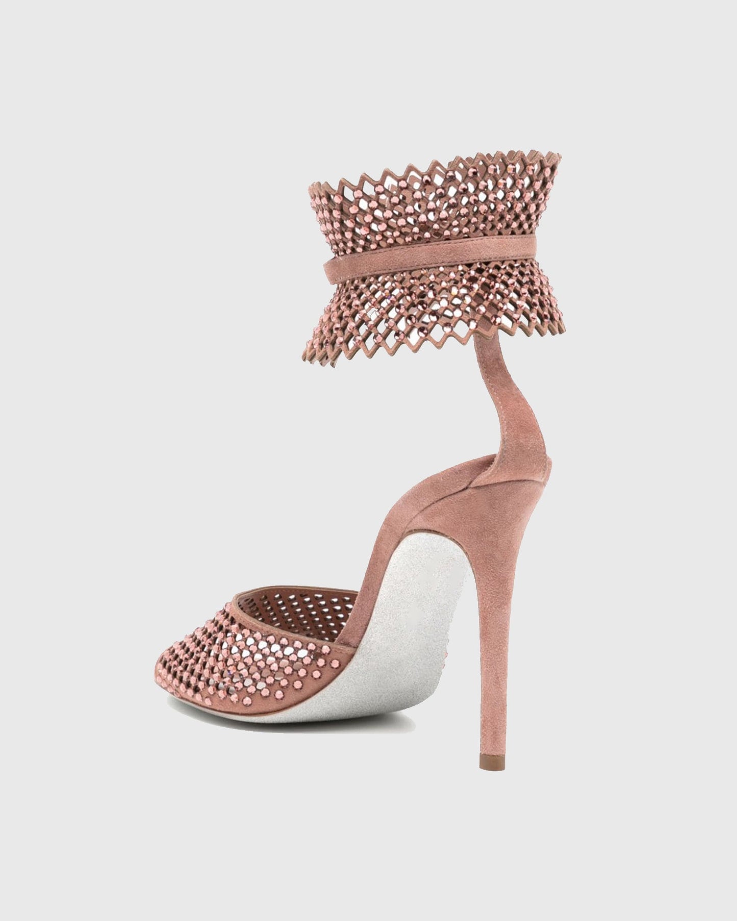 Colombina Rhinestone Cutout Strap Sandals In Pink