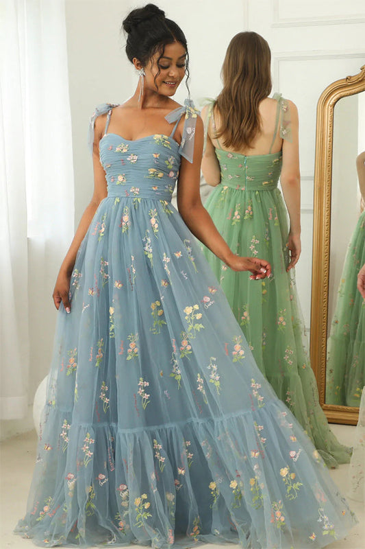 Colorful Sweetheart Tulle Appliques Prom Formal Dress,WQ108