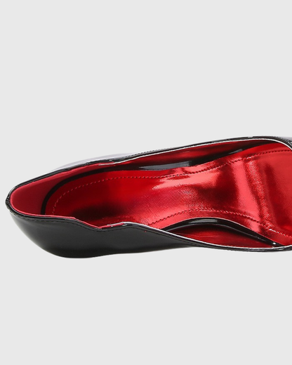 Consolata Irregular Pumps In Black And Red