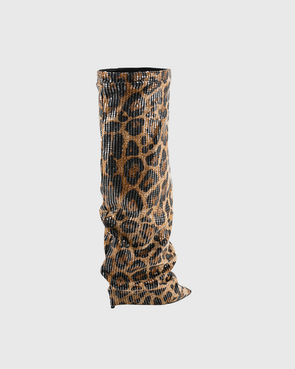 Corinna Leopard Print Knee High Boots
