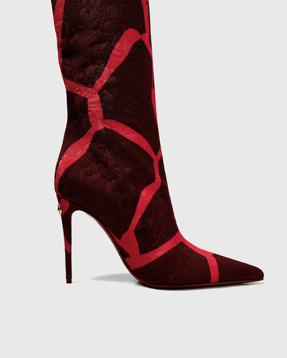 Cosetta Embroidery Giraffe Print Knee High Boots
