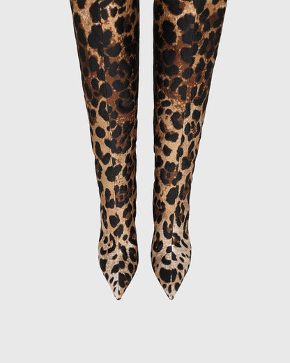 Cosetta Leopard Print Knee High Boots