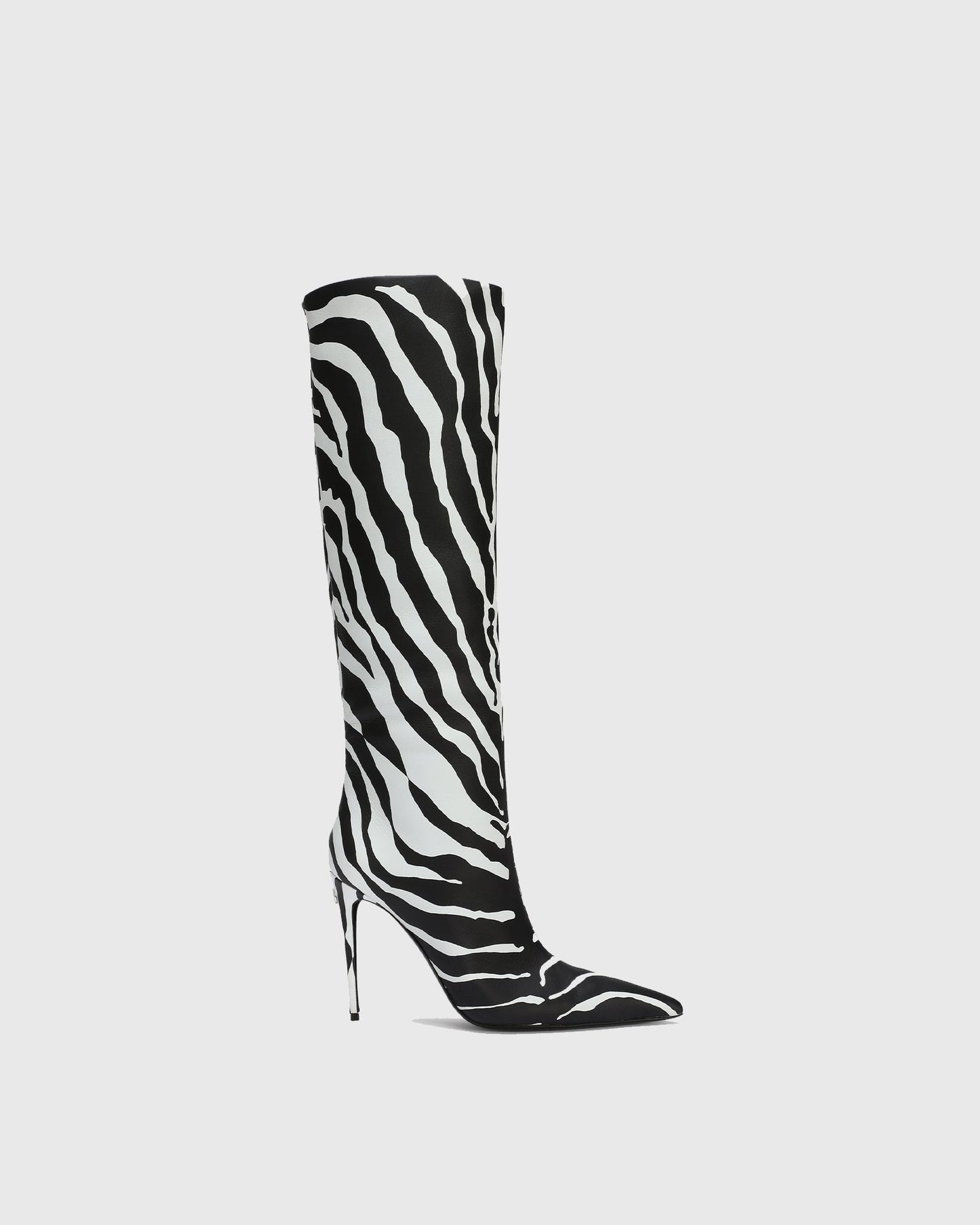 Cosetta Zebra Print Leather Knee High Boots