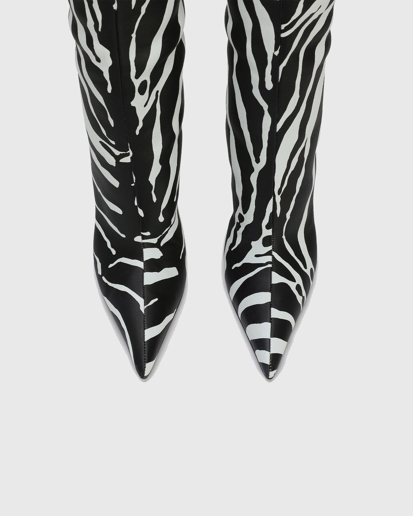 Cosetta Zebra Print Leather Knee High Boots