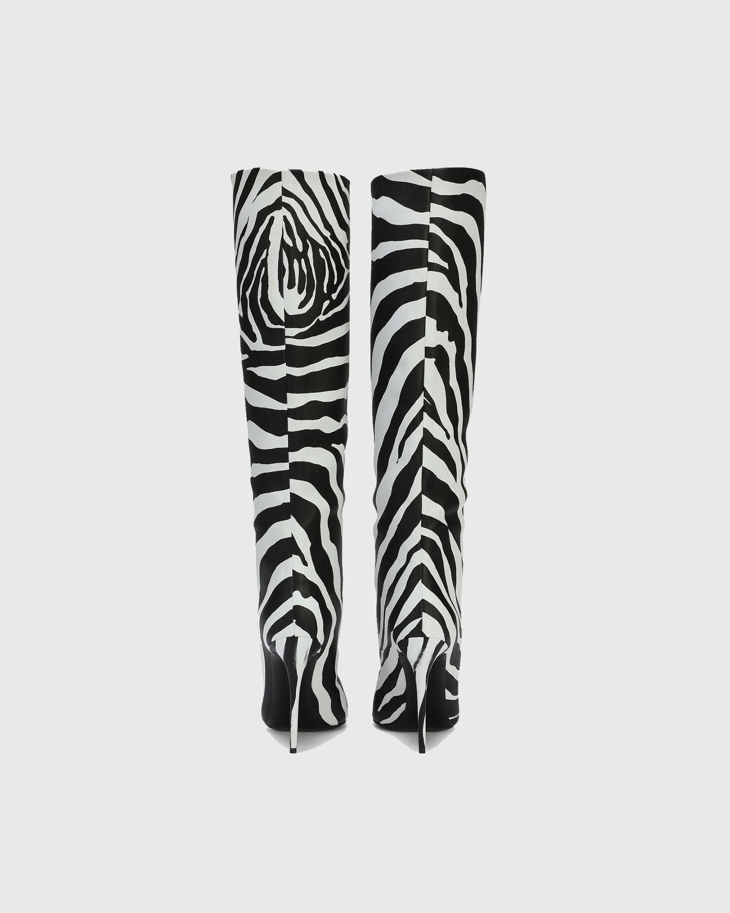 Cosetta Zebra Print Leather Knee High Boots