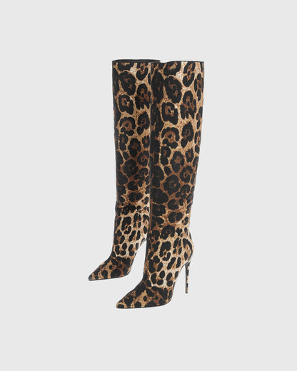 Cosetta Leopard Print Knee High Boots