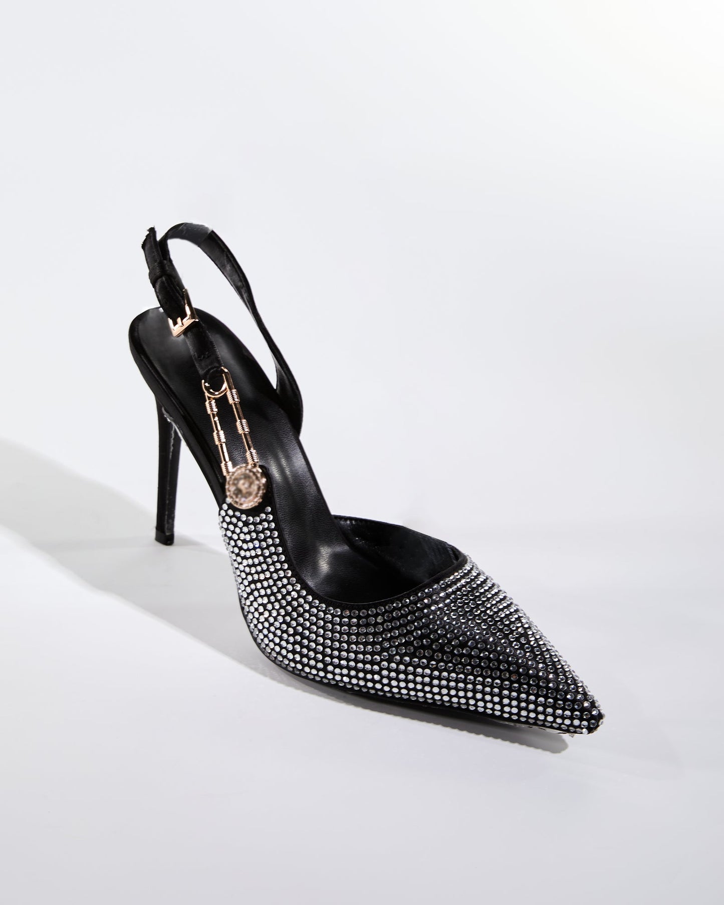Costanza Rhinestone Embellished Slingback Pumps In Black