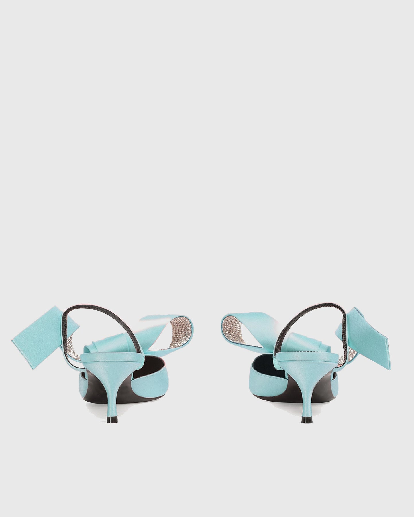 Crocifissa Spiral Rhinestone Bow Mules In Mint