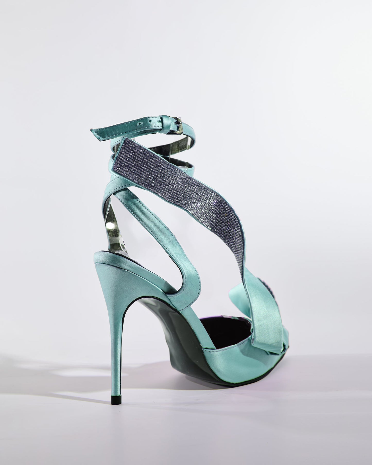 Crocifissa Spiral Rhinestone Bow Pumps In Mint