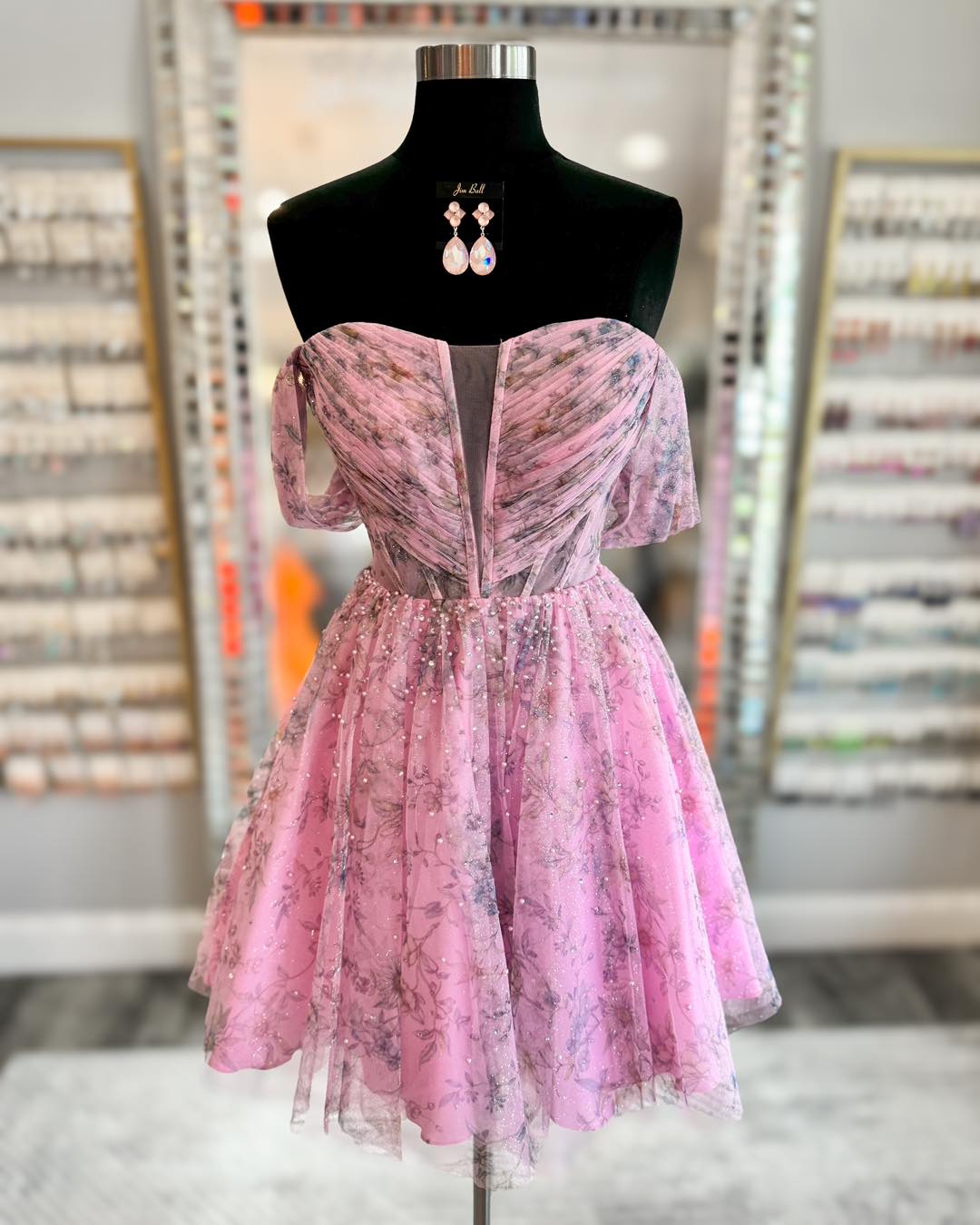 Cute Floral Chiffon Homecoming Dresses , AST1361