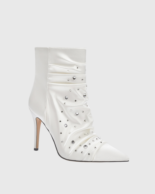 Dagan Rhinestone Ruch Ankle Boots